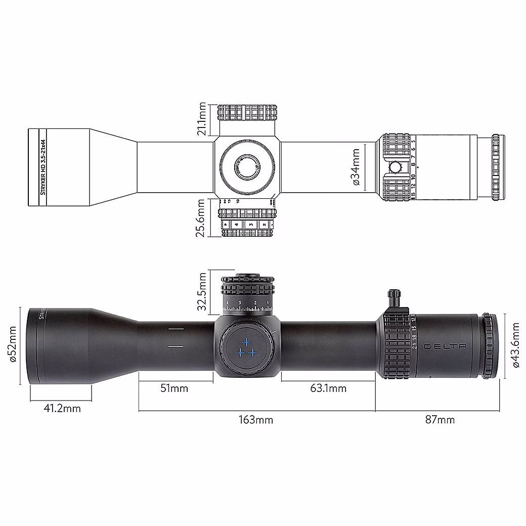 Delta daljnogled STRYKER HD 3.5-21x44 FFP ( MIL ) DO-2515 - slika 3